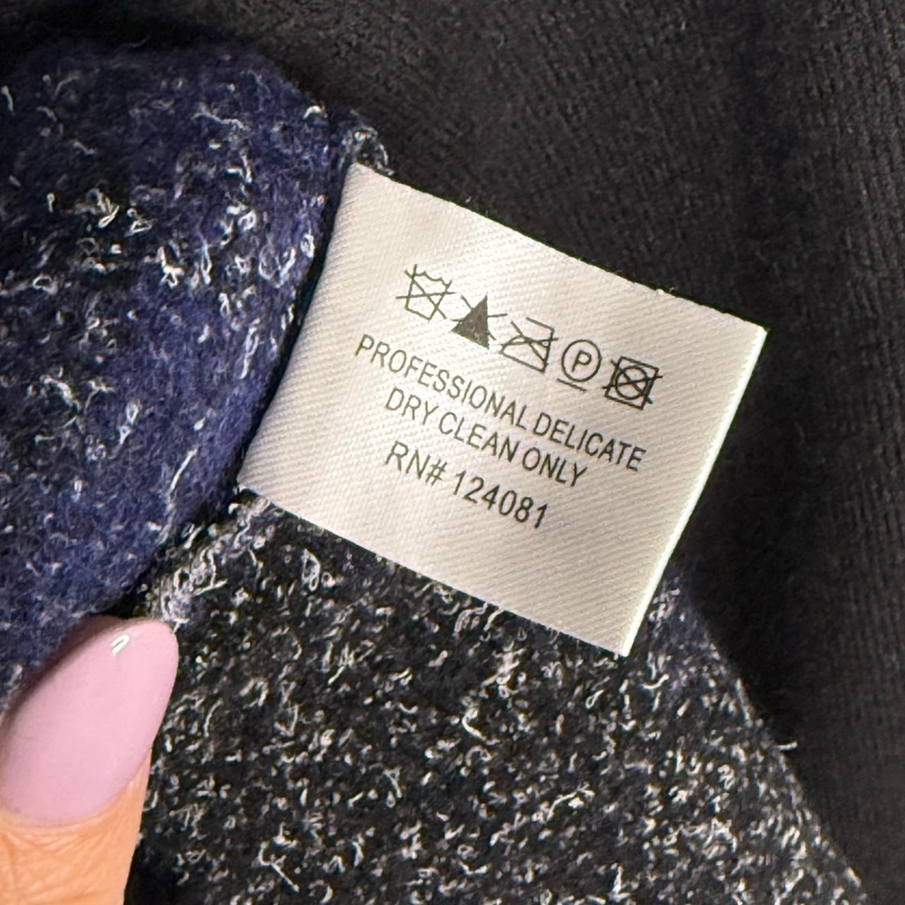 Proenza Schouler dress long sleeve blue black wool silk size xs oversized - Picture 8 of 10